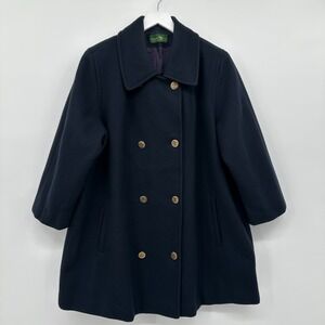 Vintage Pea Coat Double Breasted 80% Wool Size XL 1X Quiet Luxury 3/4 Sleeve USA